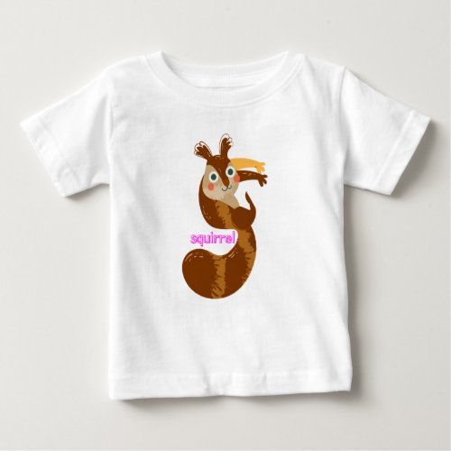 Animal Alphabet S For Squirrel Baby T_Shirt