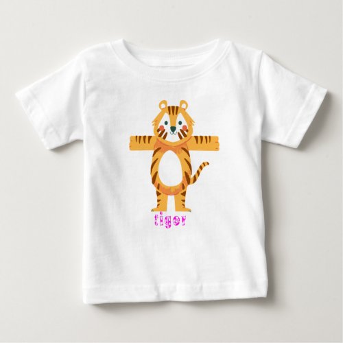 Animal Alphabet T For Tiger Baby T_Shirt