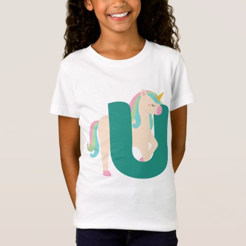 Animal alphabet u for unicorn T_Shirt