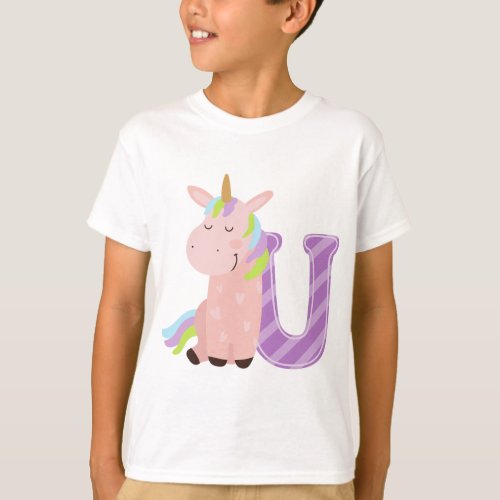Animal Alphabet U For UNICORN T_Shirt