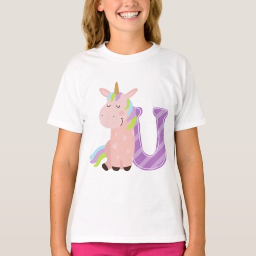 Animal Alphabet U For Unicorn T_Shirt