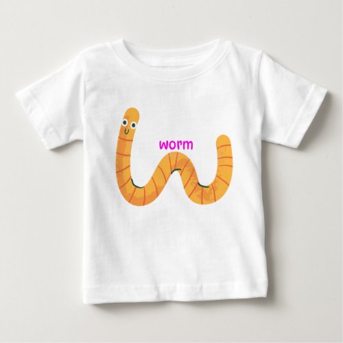 Animal Alphabet W For Worm Baby T_Shirt