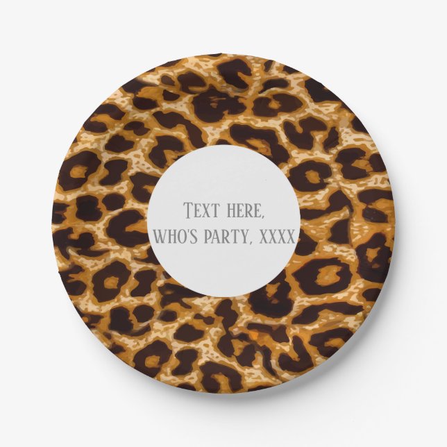 Animal, animal print, Leopard ,cheetah Paper Plates (Front)