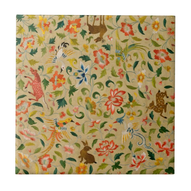 Animal Antique Horse Bird Deer Rabbit Ceramic Tile (Front)