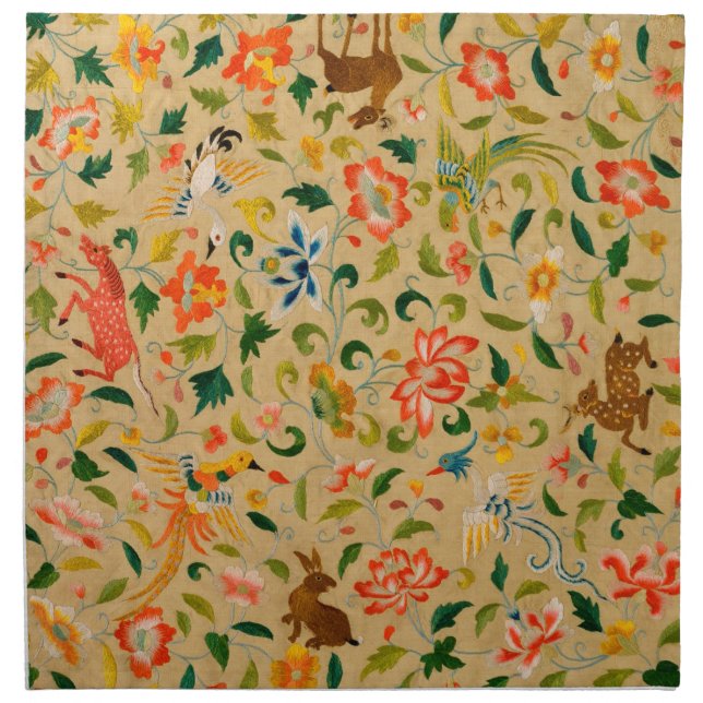 Animal Antique Horse Bird Deer Rabbit Cloth Napkin (Front)