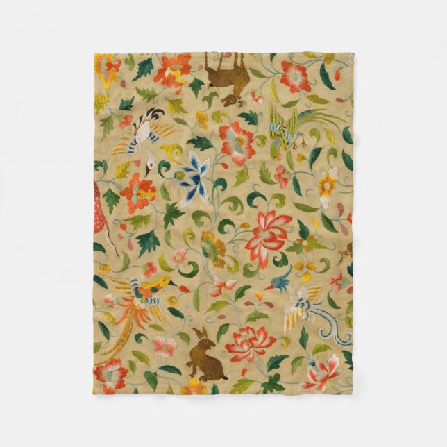 Animal Antique Horse Bird Deer Rabbit Fleece Blanket (Front)