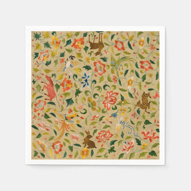 Animal Antique Horse Bird Deer Rabbit Napkins (Front)