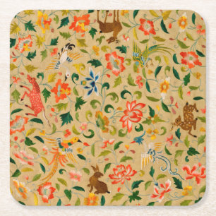 Animal Antique Horse Bird Deer Rabbit Square Paper Coaster