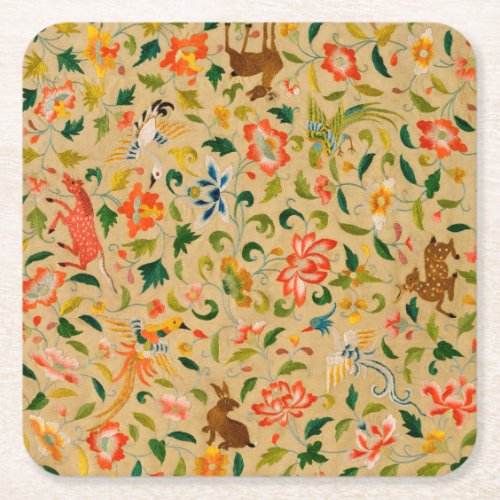 Animal Antique Horse Bird Deer Rabbit Square Paper Coaster