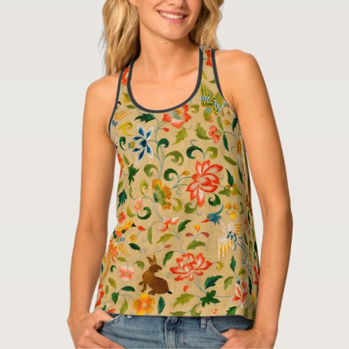 Animal Antique Horse Bird Deer Rabbit Tank Top