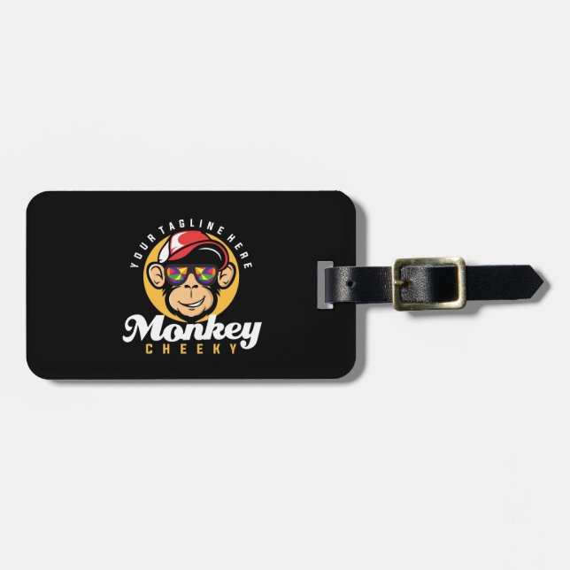 animal ape chimpanzee gorilla graphic illustration luggage tag (Front Horizontal)