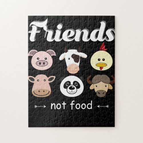 Animal Are Friends Not Food T Shirt Jigsaw Puzzle