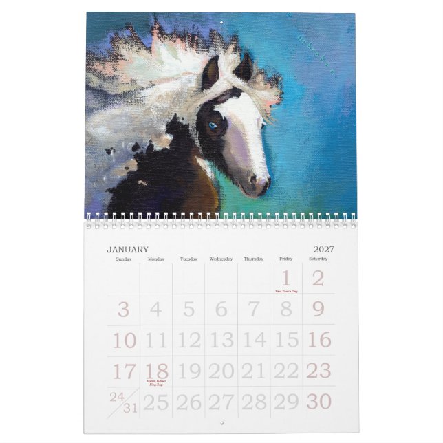 Animal art calendars 2012 fun original (PAST YEAR) (Jan 2027)