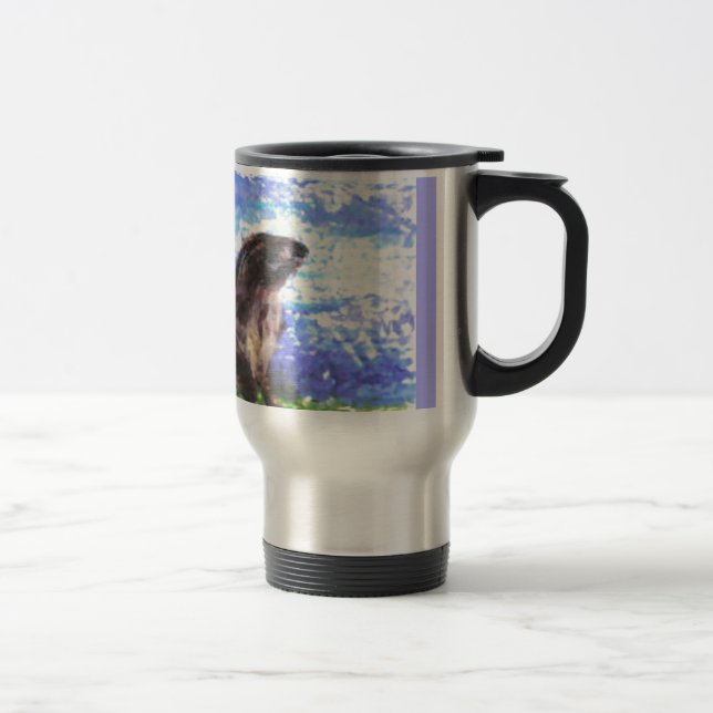 Animal Art Sparkly River Otter Travel Mug (Right)