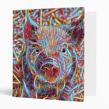 Animal Artstudio- Funky Piglet Binder by MehrFarbeImLeben at Zazzle