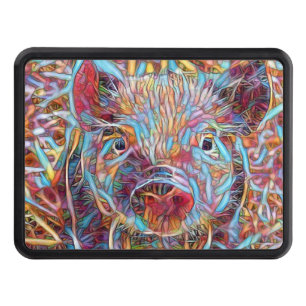 Animal ArtStudio- funky piglet Trailer Hitch Cover