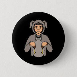 Animal Asl Hand Gesture Deaf Hearing Loss Awarenes Button