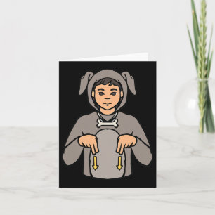 Animal Asl Hand Gesture Deaf Hearing Loss Awarenes Card