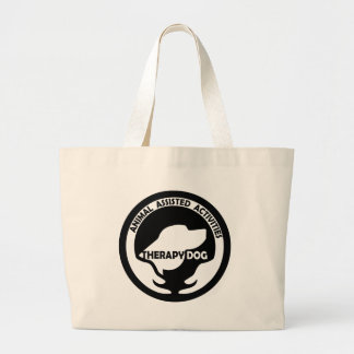 Animal Assisted Activities  - THERAPY DOG logo 01 Large Tote Bag