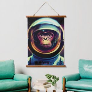 Animal Astronaut Space walk, Universe, space, ape  Hanging Tapestry