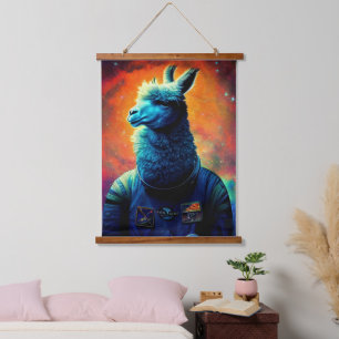 Animal Astronaut Space walk, Universe, space, lama Hanging Tapestry