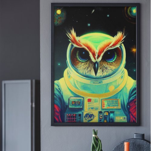 Animal Astronaut Space walk Universe space owl Acrylic Print