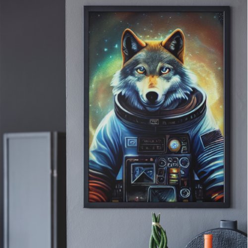 Animal Astronaut Space walk Universe space wolf Acrylic Print