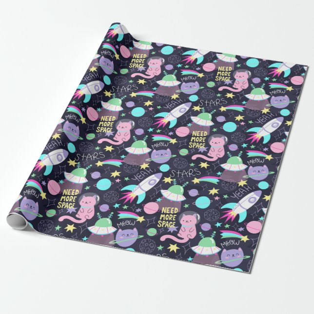Animal Astronauts  Wrapping Paper (Unrolled)
