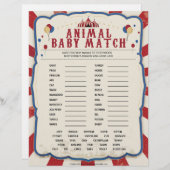 Animal Baby Match [Circus Theme] Letterhead (Front/Back)