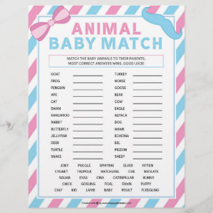 Animal Baby Match [Gender Surprise] Letterhead