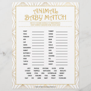 Animal Baby Match [Golden Lines] Letterhead