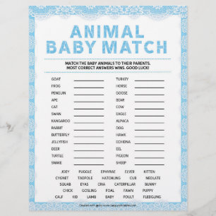 Animal Baby Match [Luxury Lace [Blue]] Letterhead