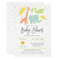 Animal Baby Shower, Gender Neutral Invitation
