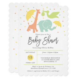 Animal Baby Shower, Gender Neutral Invitation