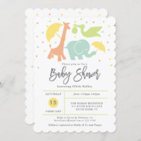 Animal Baby Shower, Gender Neutral Invitation