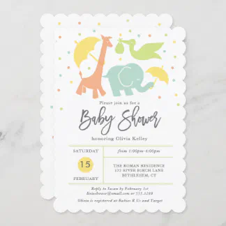 unisex baby shower invitation template