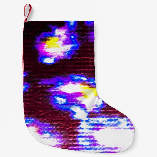 Animal Background. Dirty Art Pattern. Handmade Clo Small Christmas Stocking (Front)