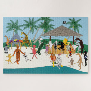 Animal Beach Party Jigsaw Puzzle