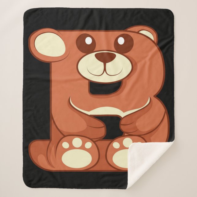 Animal Bear B Homeschool | cute blanket (Front)