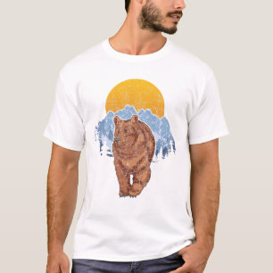 Animal Bear Lover Outdoor Mountain Sunset Nature B T-Shirt
