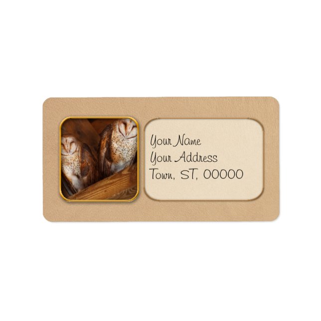 Animal - Bird - A couple of barn owls Label (Front)