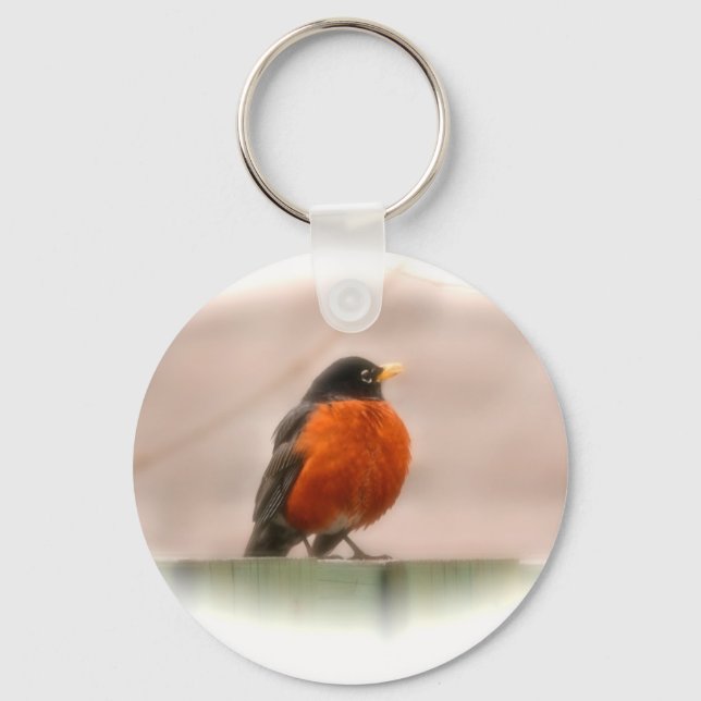 Animal Bird American Robin Keychain (Front)