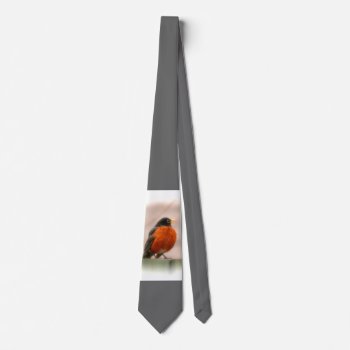 Animal Bird American Robin Tie by 16creative at Zazzle