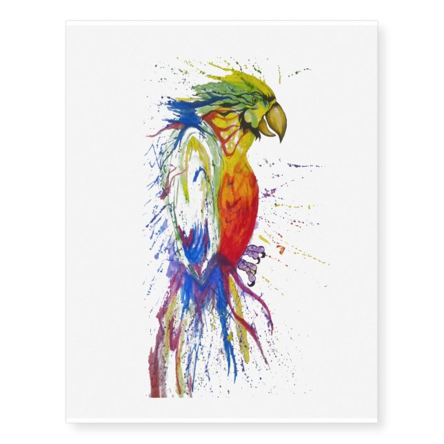 Animal Bird Parrot Temporary Tattoos (Front)