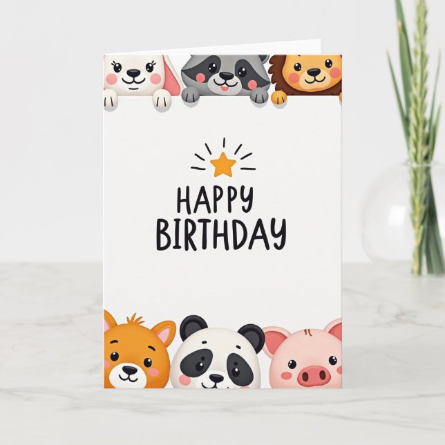 Animal Birthday Display Card (Front)