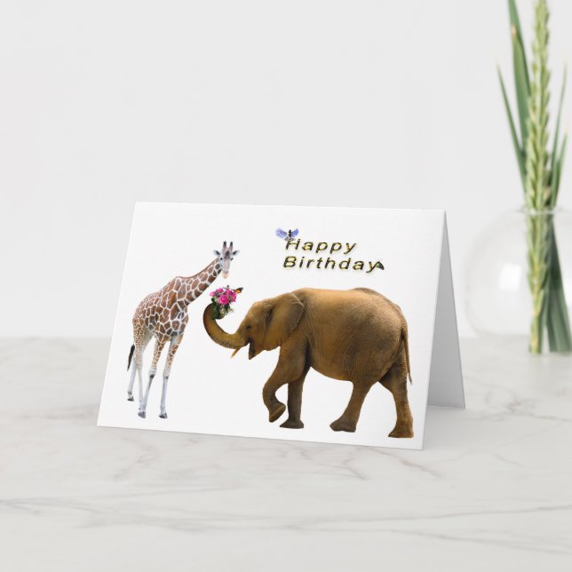 Animal Birthday Greeting Card (Front)