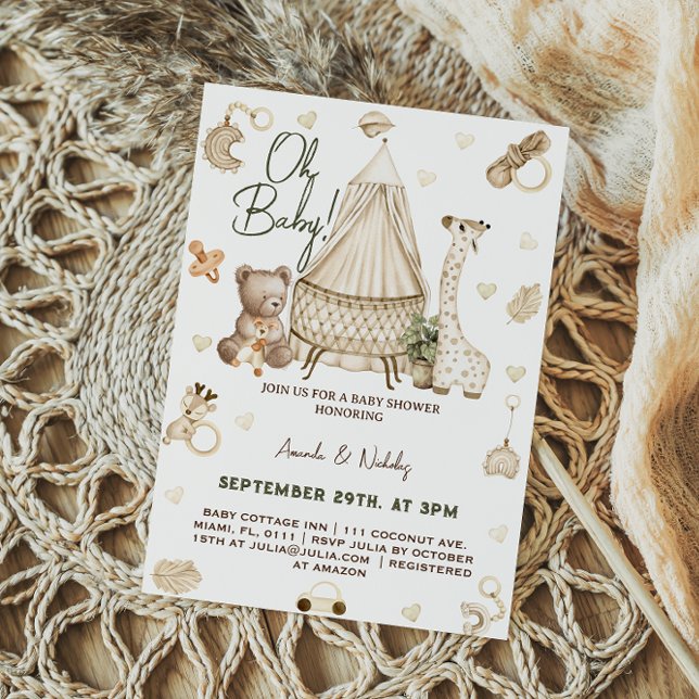Animal Boho Baby Shower Invitation (Creator Uploaded)