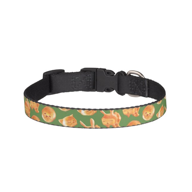 Animal Bread Basket: Smiling Bichon, Bunny & Cat Pet Collar (Front)