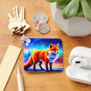 Animal bright abstraction fox colorful lovely  keychain
