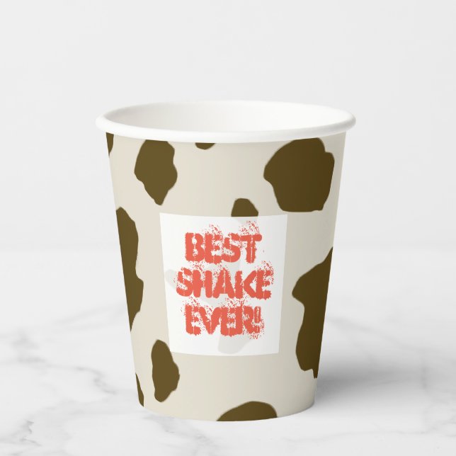 Animal Brown Cow Spots any Text Paper Cup (Front)
